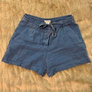 Artisan NY high waisted tie front blue shorts